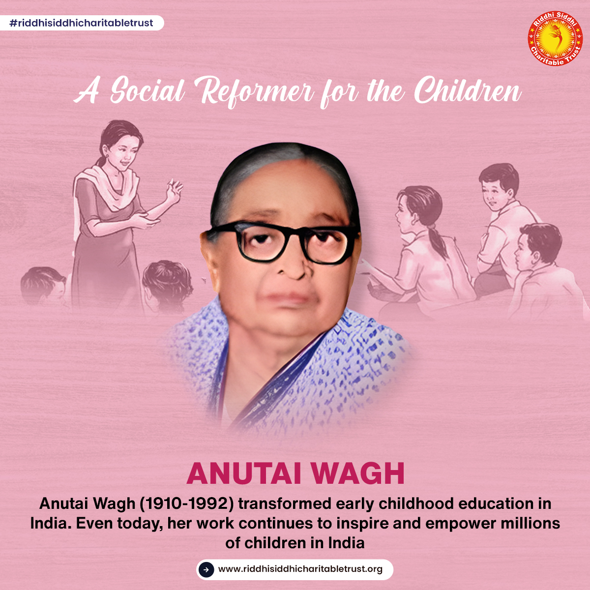 Anutai Wagh's tireless efforts revolutionized education and women's empowerment in India. Support our programs to bring about a real change in education for children. . . #AnutaiWagh #education #teaching #educationmatters #learning #socialwork #knowledge #women #empowerment