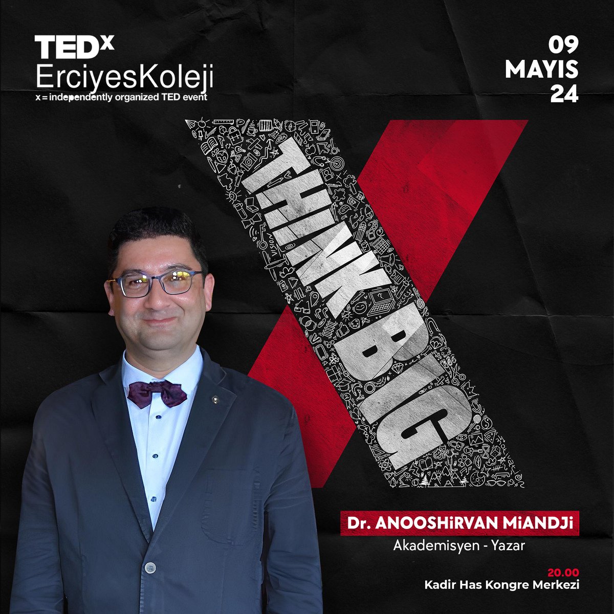 9 Mayıs'ta TEDx ErciyesKolejinde. 'Önce düşünceleri değiştireceğiz, sonra onlar diğer her şeyi.' @BilgiYayinevi @ErciyesKoleji #thinkbigthinkcritically #eleştireldüşünme