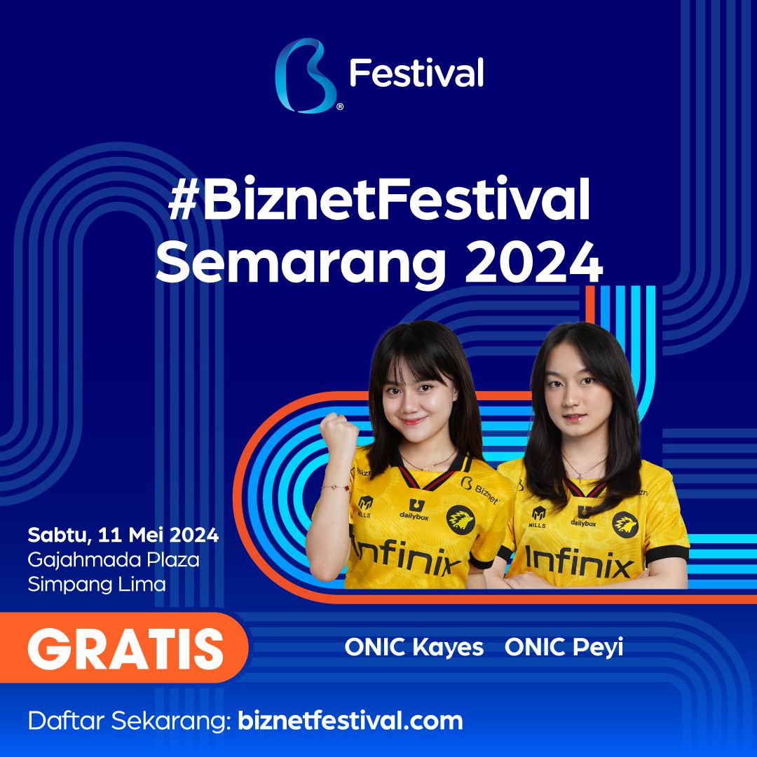 Buat warga Semarang jangan lupa ramaikan Biznet Festival ya, acaranya gratis cukup daftarkan diri kamu di link bawah ini 👇🏻👇🏻👇🏻 biznetfestival.com/registration.h…