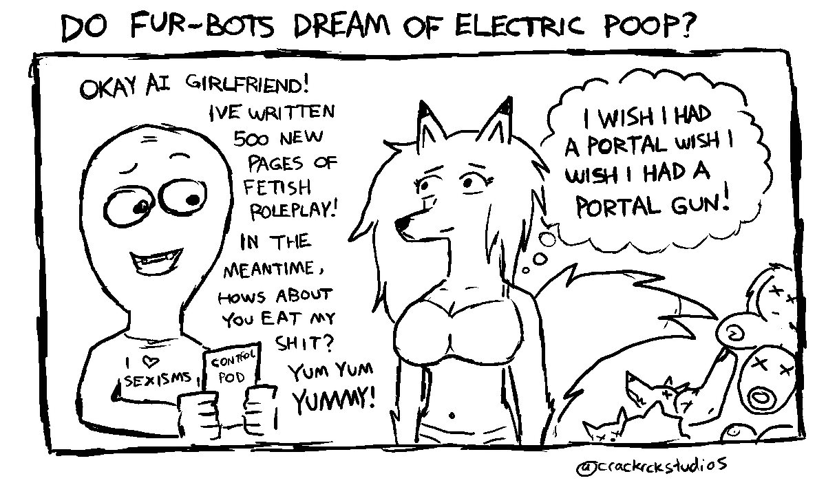 ndcomix's tweet image. Do fur-bots dream of electric poop? #ndcomix