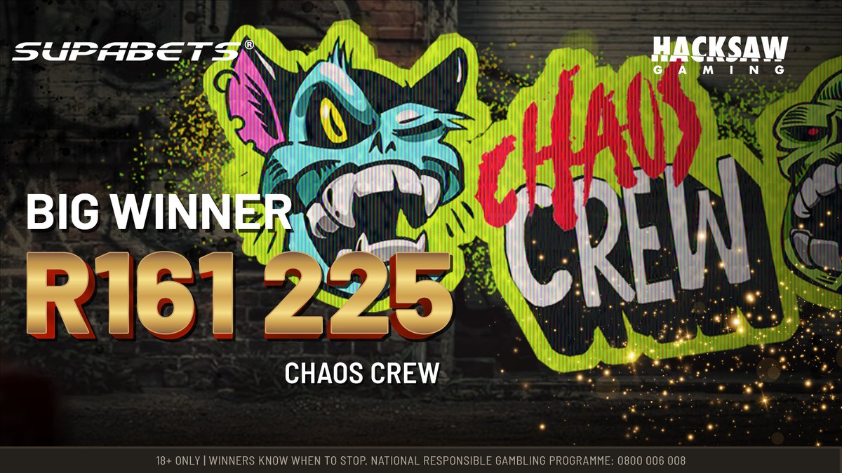 🎰This #Supacrew is cutting through the game with the new Hacksaw Gaming's #ChaosCrew. 🥇Your BIG WIN proves that when it comes to gaming, you and #Hacksaw know how to handle the ultimate blade of fortune, congratulations!🎉

Try Hacksaw Gaming NOW: eacdn.pulse.ly/ftirhhfzxe