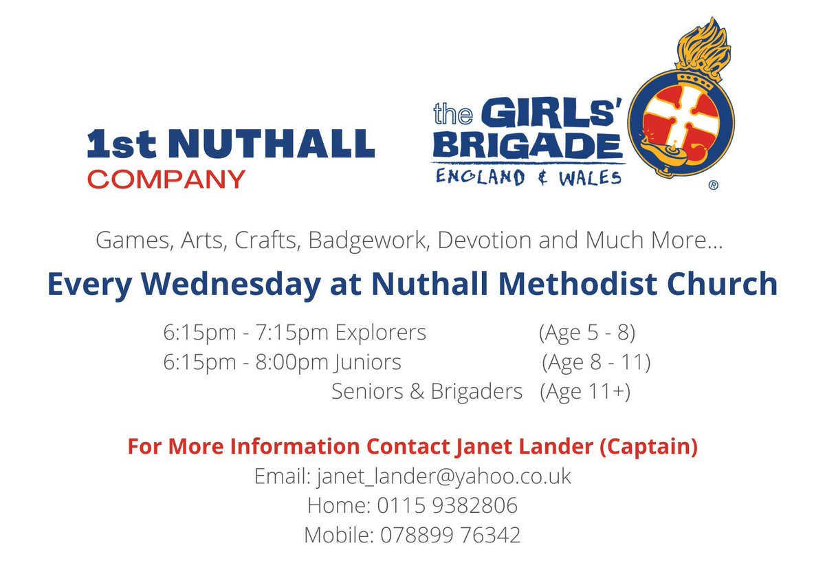 Wednesdays see plenty happening here at #NuthallMethodistChurch.