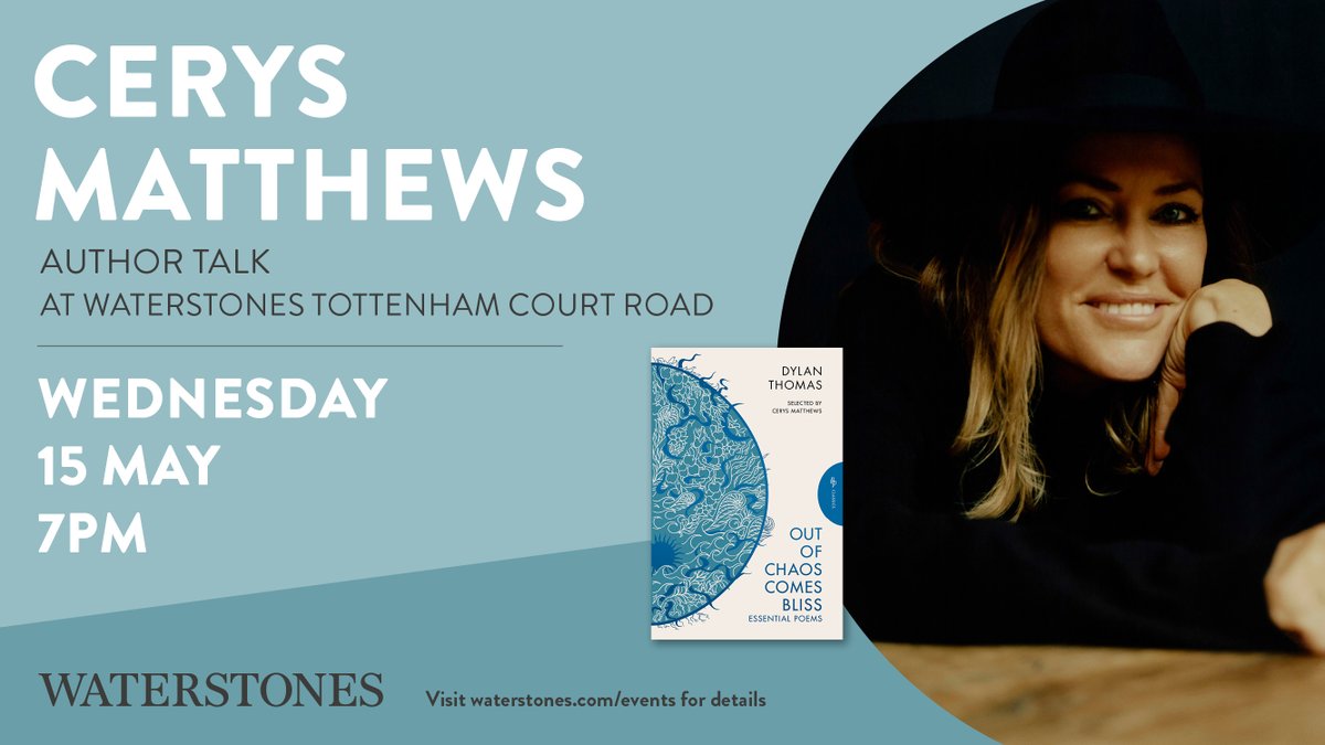 Just ONE WEEK to go! @cerysmatthews talks about her Pushkin Press Classics (Deluxe✨) selection of Dylan Thomas' essential poetry @WaterstonesTCR 15th May, 7pm - waterstones.com/events/an-even…