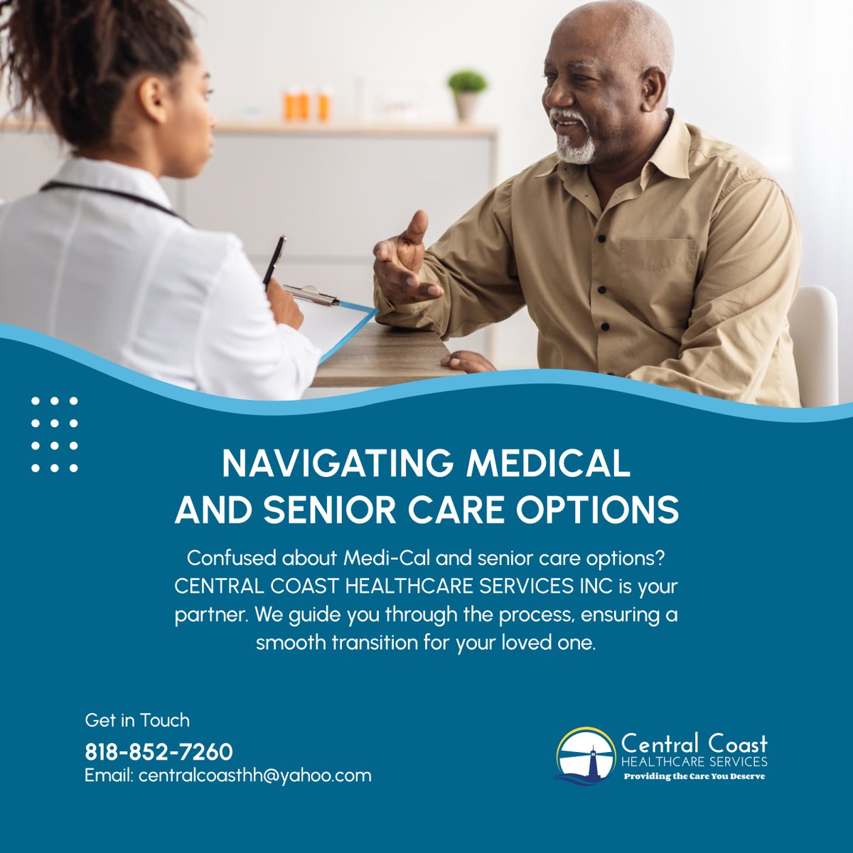 Our experts simplify the process, helping you find the best care option within your coverage. 

#MediCalGuidance #OakParkCA #CareCoordinationAndHomeHealthCare #ExpertsProcess #EmpathyAndExpertise