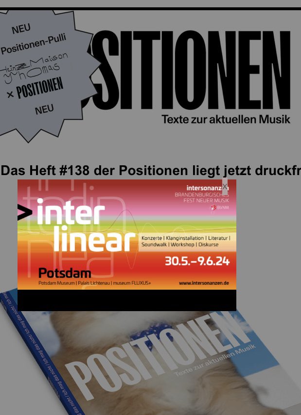 Positionen recommends! Advertisement on positionen.berlin