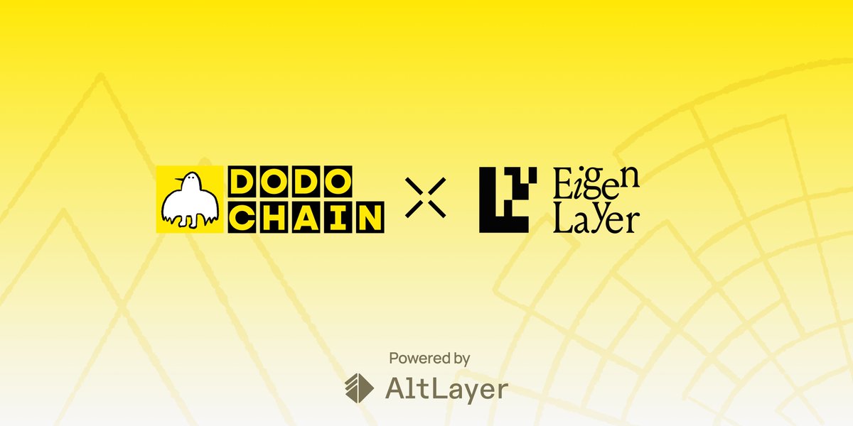 1/

Thrilled to announce the launch of Phase 1 of DODOchain: the activation of DODOchain MACH AVS mainnet ——

A fast finality Actively Validated service (AVS) on <a href="/eigenlayer/">EigenLayer</a> designed for the DODOchain by <a href="/alt_layer/">AltLayer</a>, ensuring swift transaction for enhanced trading efficiency.