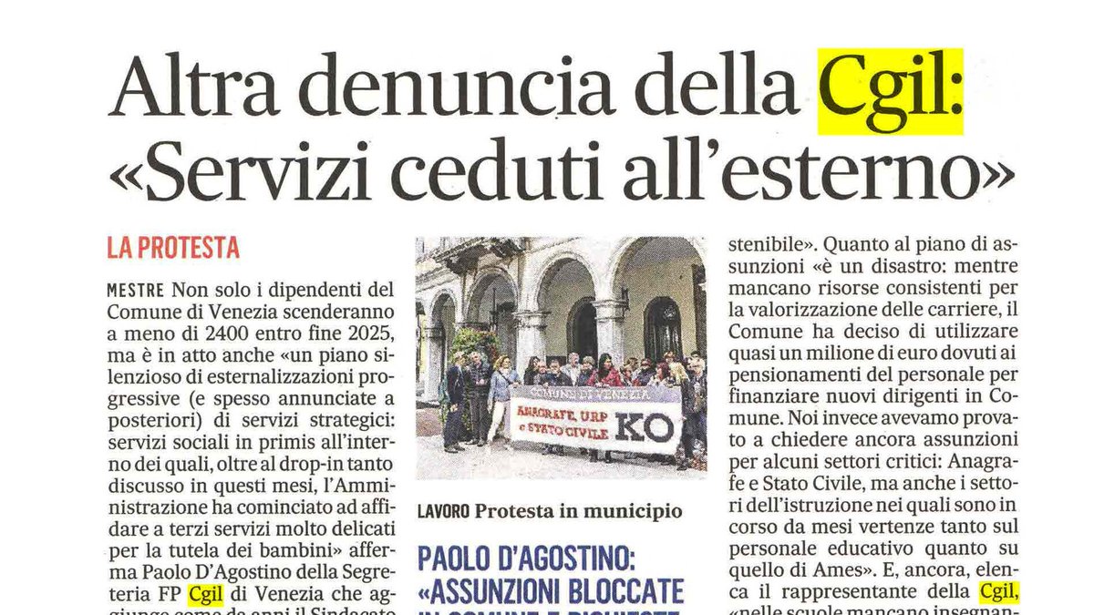 🗞️ RASSEGNA STAMPA CGIL 08/05/2024 facebook.com/cgilveneto/pos…