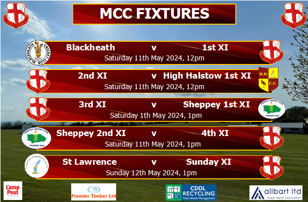 Here we go again!

We have four league fixtures on Saturday and a national knockout game on Sunday!

Streams will be available for the 1st and 2nd XI games, and as always, any support is greatly appreciated.

The bar at Gilbert Hall will be open from midday.

#MCC