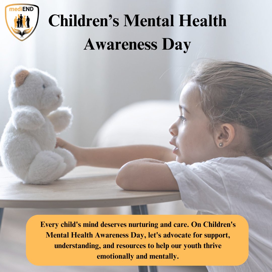 Let's prioritize children's mental health on this awareness day. Advocate for support, understanding, and resources.
Visit mediend.com 
.
#Health #healthcare #mediend #mediendsurgerycare #ChildrensMentalHealth #mentalhealth #ChildhoodDepressionAwarenessDay #parenting