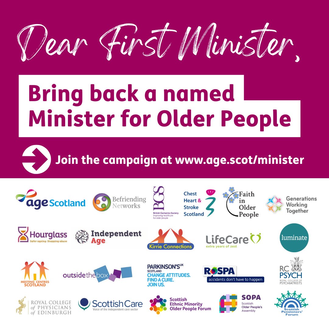 Dear First Minister, @johnswinney please consider the importance of reinstating a named Minister for Older People when you form your new cabinet. @agescotland