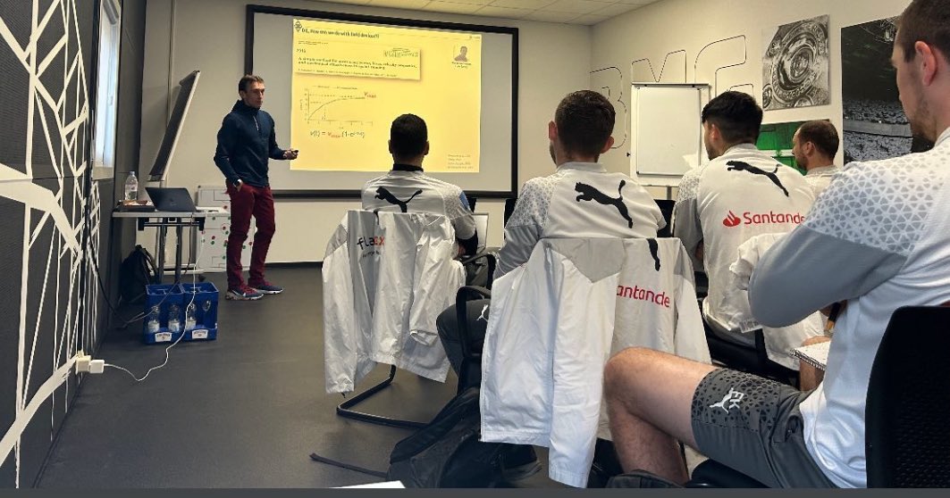 Great time in 🏟️🇩🇪sharing data, research & experience on sprint mechanics, performance and applications with @borussia staff ⚽️ Great group & environment for a full day of discussions and practice around @1080motion and ⬆️sprint mechanics, movement efficiency in ⚽️ Danke schön