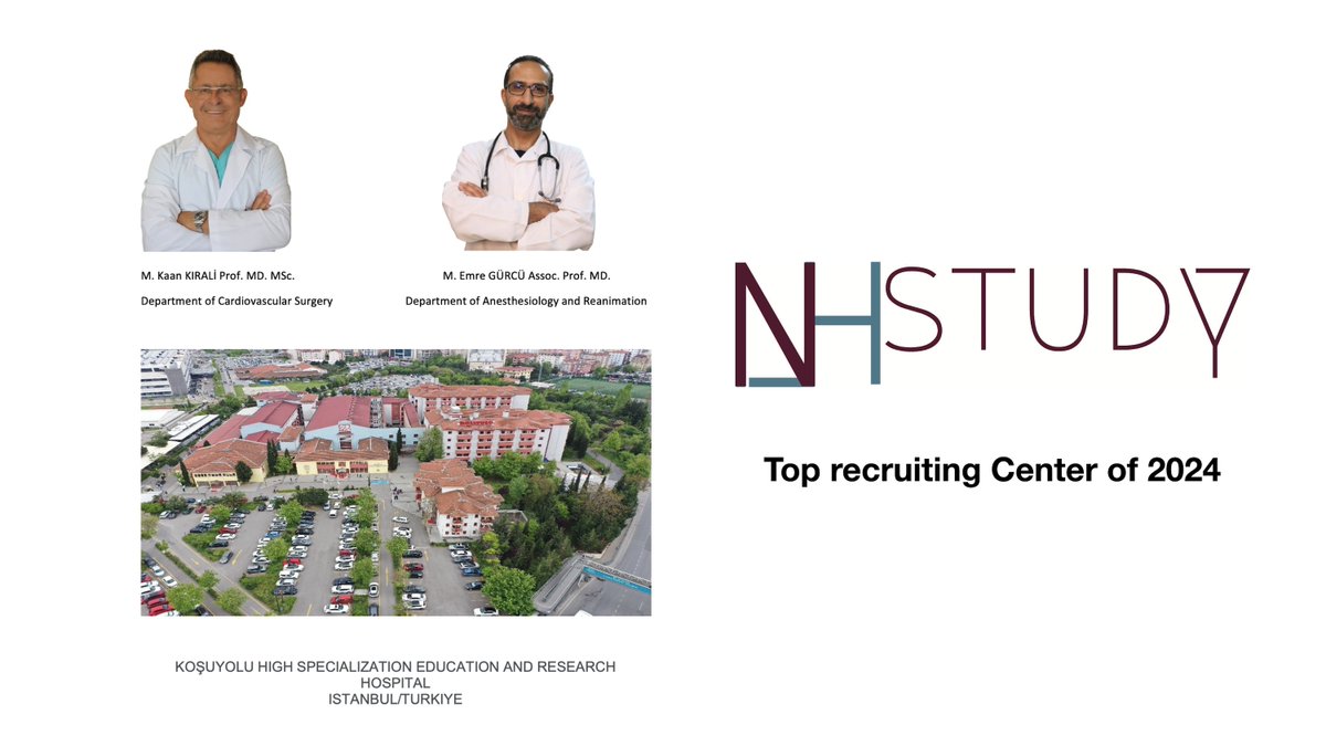Koşuyolu High Specialization Education and Research Hospital in Istanbul (Turkey) recently randomized their 100th patient in the #ANHtrial! A big congratulations to them and all the centers actively recruiting patients for this trial! x.com/SRAnesthesiaIC…