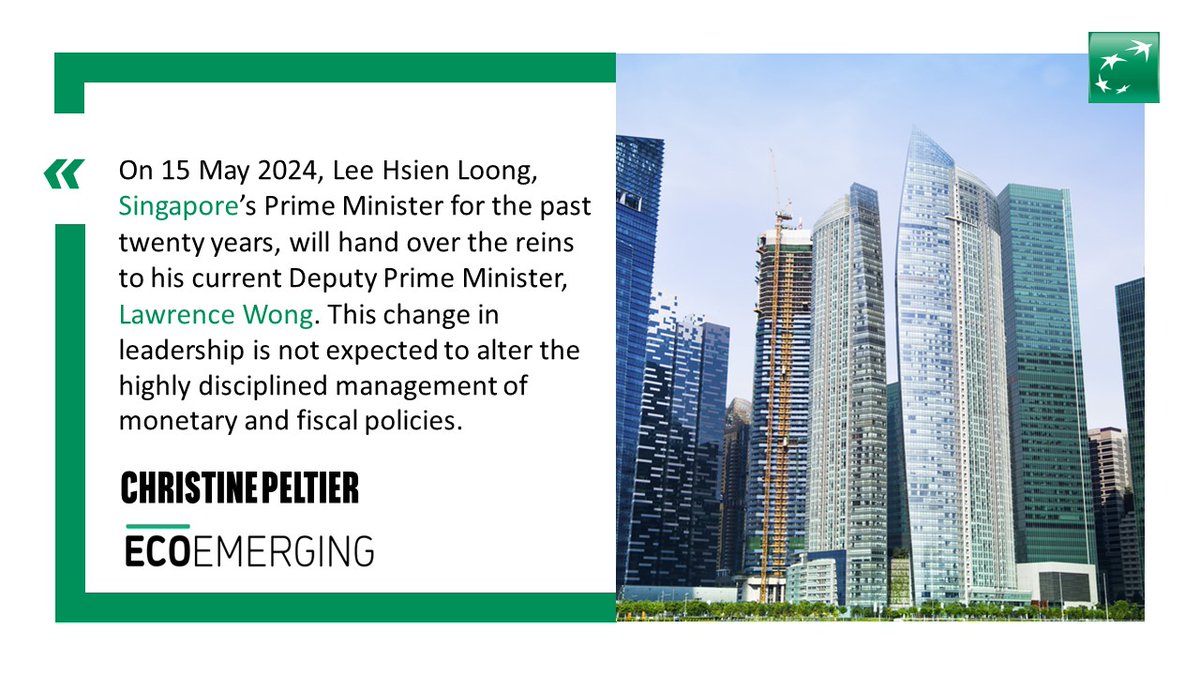 #Singapore 🇸🇬 | The new Prime Minister will stay on track
According to Christine Peltier in the latest #EcoEmerging, In 2024, #EconomicActivity is expected to pick up slightly and #InflationaryPressures should remain high.

↪️ bnpp.io/NBGe50RygI6