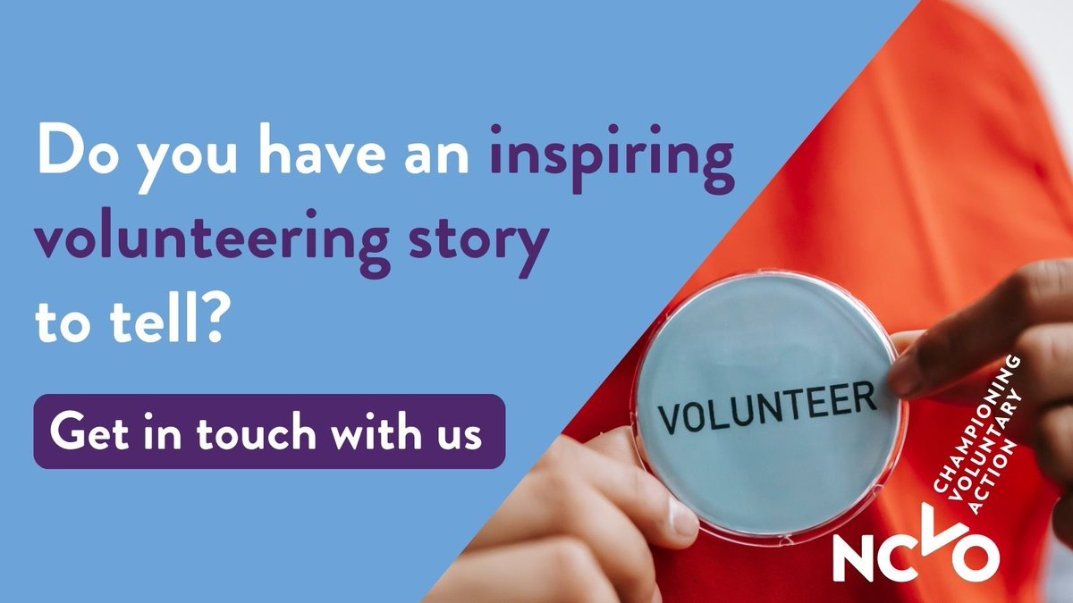 We’re gathering inspiring volunteering stories from organisations, volunteers and service users to share throughout #VolunteersWeek. If you have a story to share, get in touch with us today: ncvo.org.uk/get-involved/s…