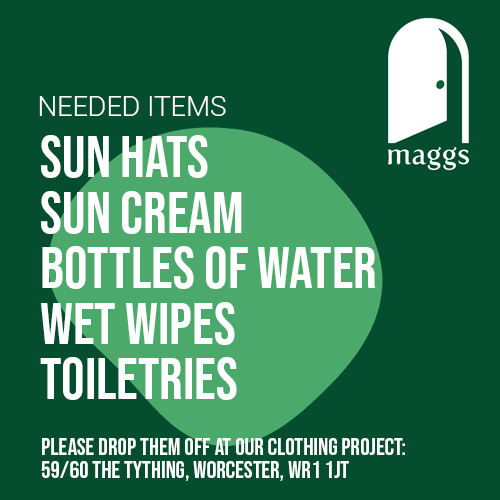 Now that the nicer weather is here, we're looking to ensure we're stocked up on items such as sun hats, sun cream, bottles of water etc to ensure our service users stay safe in the heat.☀️ If you have any lying around going spare, please get in touch! #worcestershirehour