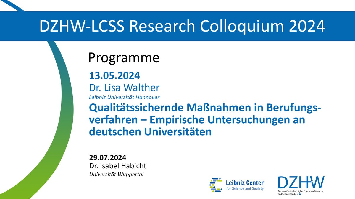 📢Wir freuen uns am 13.05.2024 Dr. Lisa Walther (LUH) im DZHW-LCSS Forschungskolloquium zu begrüßen! Thema: #Qualitätssicherung bei #Berufungsverfahren an deutschen #Universitäten. ⌚️16.15h 📌DZHW, Raum LL500 
<a href="/DZHW_info/">DZHW</a> <a href="/UniHannover/">Leibniz Uni Hannover</a> @hannoverscience @ga_unihannover #ichbinhannah