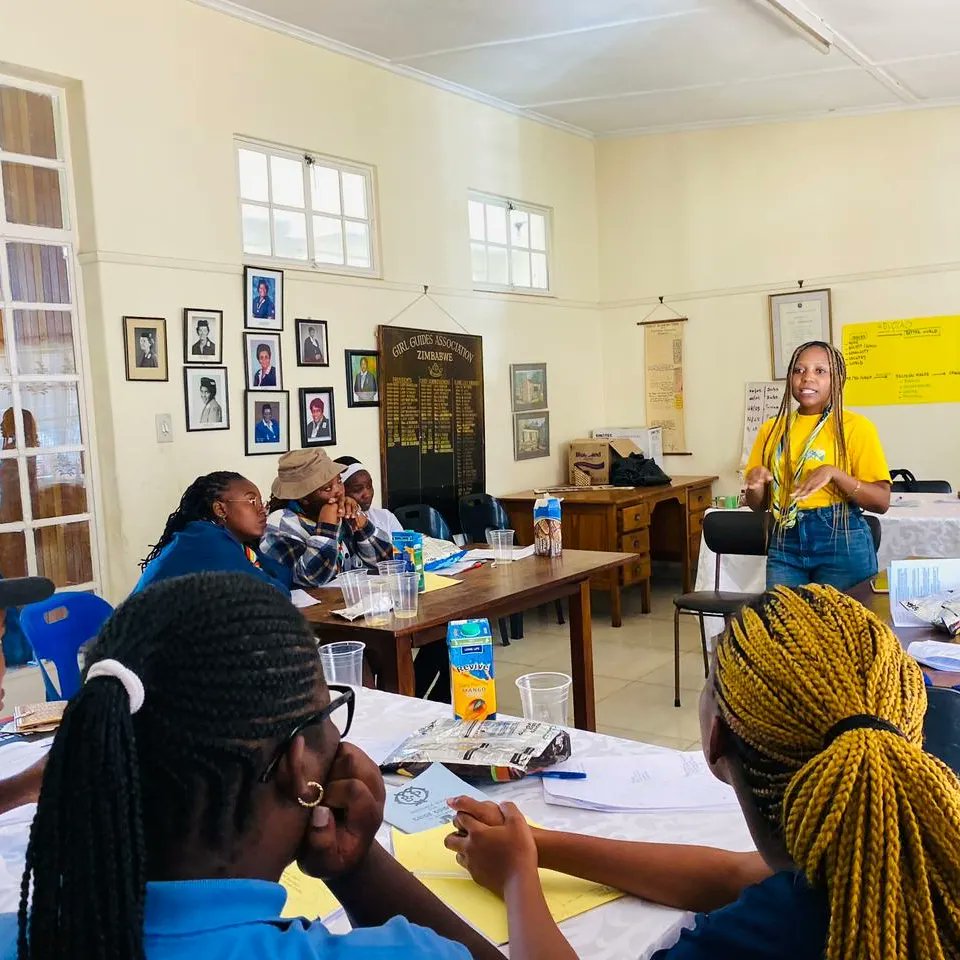 Following BTC, the trainees had a training from YESS Girls on Advocacy, social media visibility and an experience sharing session from Clara, who attended COP27, under GLACC.
#girlguides 
#unchallengebadge 
@yess_zimbabwe 
@africa_region 
@wagggsworld