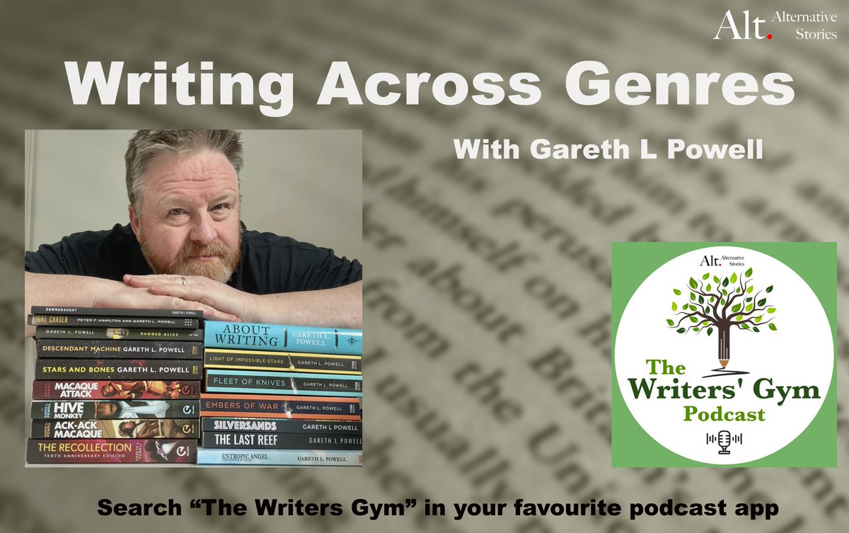 Today on the Writers' Gym podcast we're joined by award winning #novelist <a href="/garethlpowell/">Gareth L. Powell</a> for a look at genre and #writing across genres.   Listen in for thoughts on #scifi #horror #Thrillers and moving between them 

Listen / subscribe free tinyurl.com/4u5bujf5