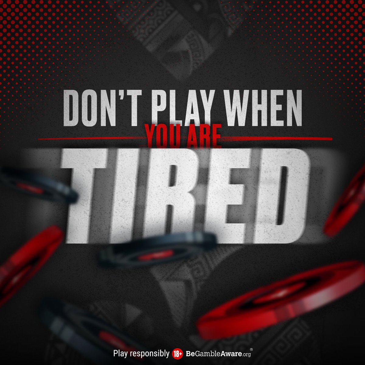 Hit the brakes when you're feeling tired. 🛑 PokerStars have tools to help 👉 psta.rs/PlayResponsibly