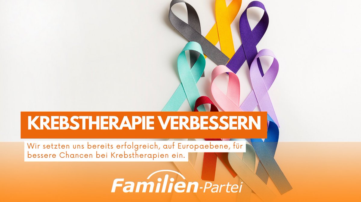 Die Familien-Partei Deutschlands setzt sich erfolgreich für bessere Krebstherapien in Europa ein! 💪 Durch unsere Arbeit verbessern wir die Behandlungsmöglichkeiten für Krebspatienten und stärken das Recht auf hochwertige Gesundheitsversorgung. 💙 #Krebstherapie #GesundheitEU