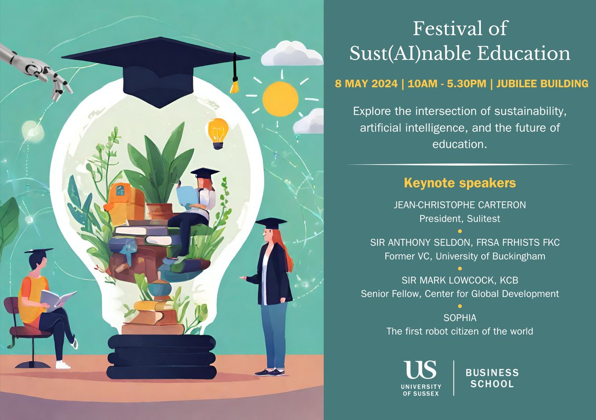 Today's the day! Welcome to everyone joining us on campus at the Festival of SustAInable Education. Share your insights throughout the day – join the conversation using #SustAIfest.