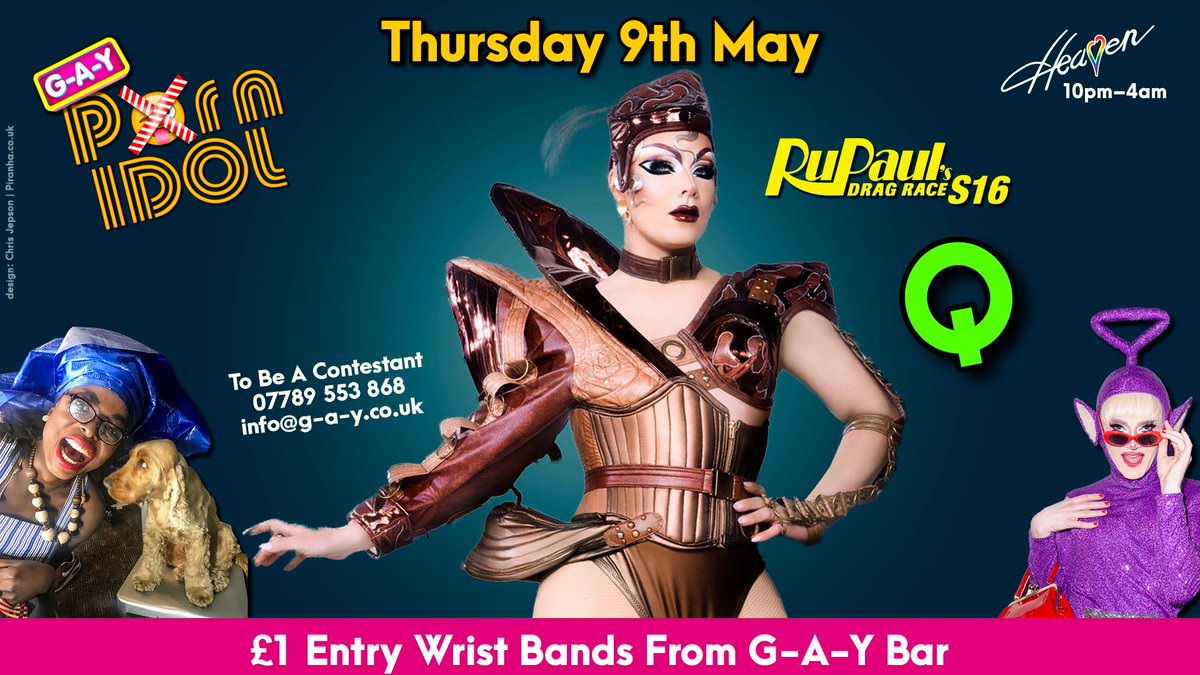 FREE ENTRY Tomorrow - G-A-Y P😛rn Idol @HeavenLGBTClub Go to buff.ly/37YM0B8 or Get £1 Entry Wrist Bands at G-A-Y Bar 😛 @RuPaulsDragRace S16 Q + @SonofaTutu & @AlfieOrdinary 📱 To be a contestant Msg 07789 553 868 or info@g-a-y.co.uk #DragRace