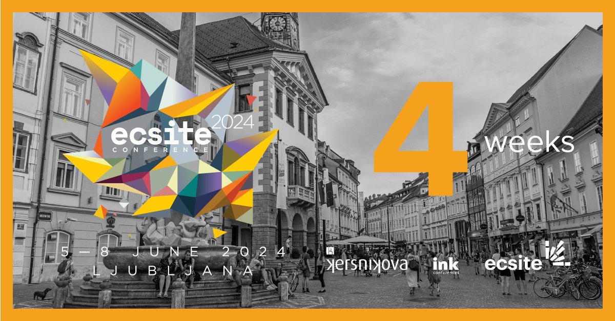 #Ecsite2024 starts in 4 weeks! Don't miss out on this opportunity to join 900+ science communication professionals, 5-8 June in Ljubljana, Slovenia. 👉 buff.ly/3QRDqu3 #Ecsite #scicomm