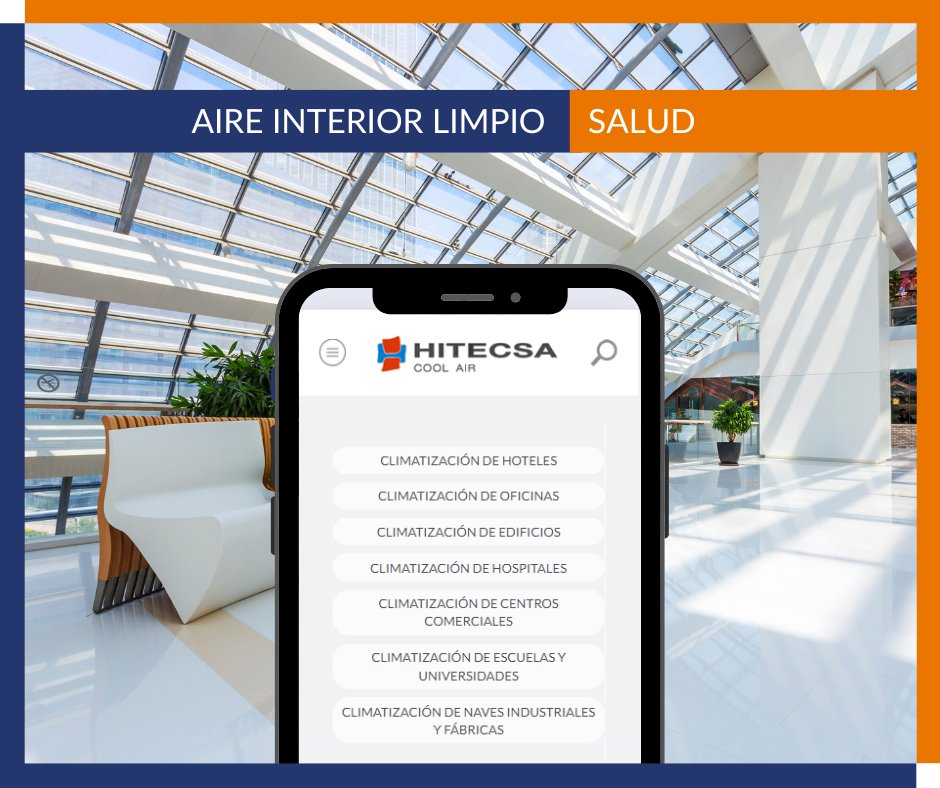 🌬️ La calidad del aire en espacios públicos es crucial para la salud. En #Hitecsa, líderes en climatización industrial, nos comprometemos a ofrecer soluciones de vanguardia para un aire limpio y saludable.

🔎 Descubre nuestras soluciones: hitecsa.com

#Climatización