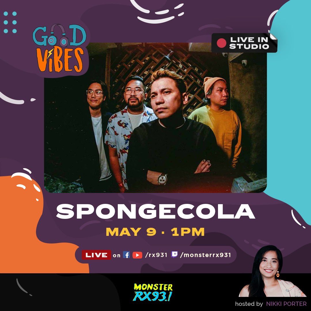 This iconic OPM band is back on the Monster, not to deliver music, but to talk about it! 🎶 @SpongeColaPH goes LIVE on #GoodVibes with Nikki, just in time for their recent single release ‘Tatlong Buwan’ 🌕 Get to know behind stories about the track, on-air and the #RX931 channel