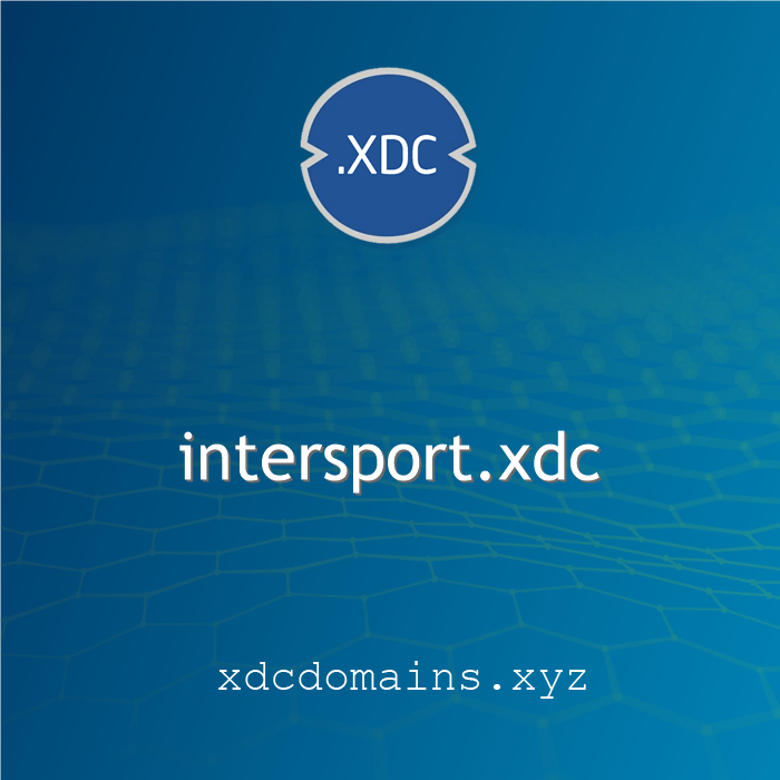 New XDC Web3 Domains:

intersport.xdc

@xdcdomains #xdc #xdcnetwork #xdcdomains #web3domains xdcdomains.xyz