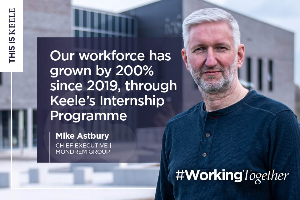 📈 “Thanks to support from Keele University, our workforce has grown by 200% since 2019.' Fast-growing Mondrem have utilised our support programmes and internships, offering full-time roles to a number of their interns. Find out more ➡️ keele.ac.uk/business/worki… #WorkingTogether