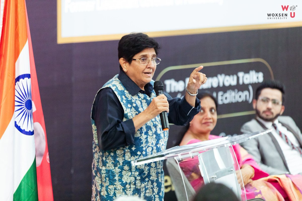 @Woxsen University was delighted to host Dr. Kiran Bedi, India's 1st woman IPS officer & former Lt. Governor of Puducherry, for a special edition of 'The Future You Talks.' @thekiranbedi #WoxsenUniversity #WomenInLeadership #Hyderabad #HigherEducation