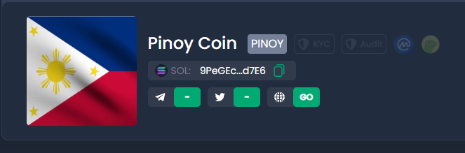 $PINOY Coin has been listed on CoinSniper! 🇵🇭📈coinsniper.net/coin/65233 @coinsniper_net