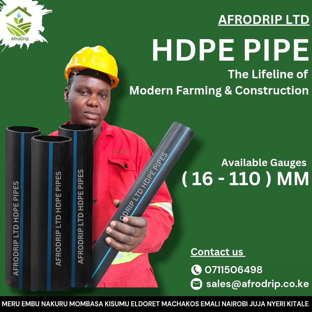 Rising waters?No problem! 🌊 Afrodrip's HDPE pipes are the unsung heroes of flood management.With their durability, smooth flow design & chemical resistance,they ensure efficient drainage even in toughest conditions.When every drop counts,trust Afrodrip to keep the flood at bay!