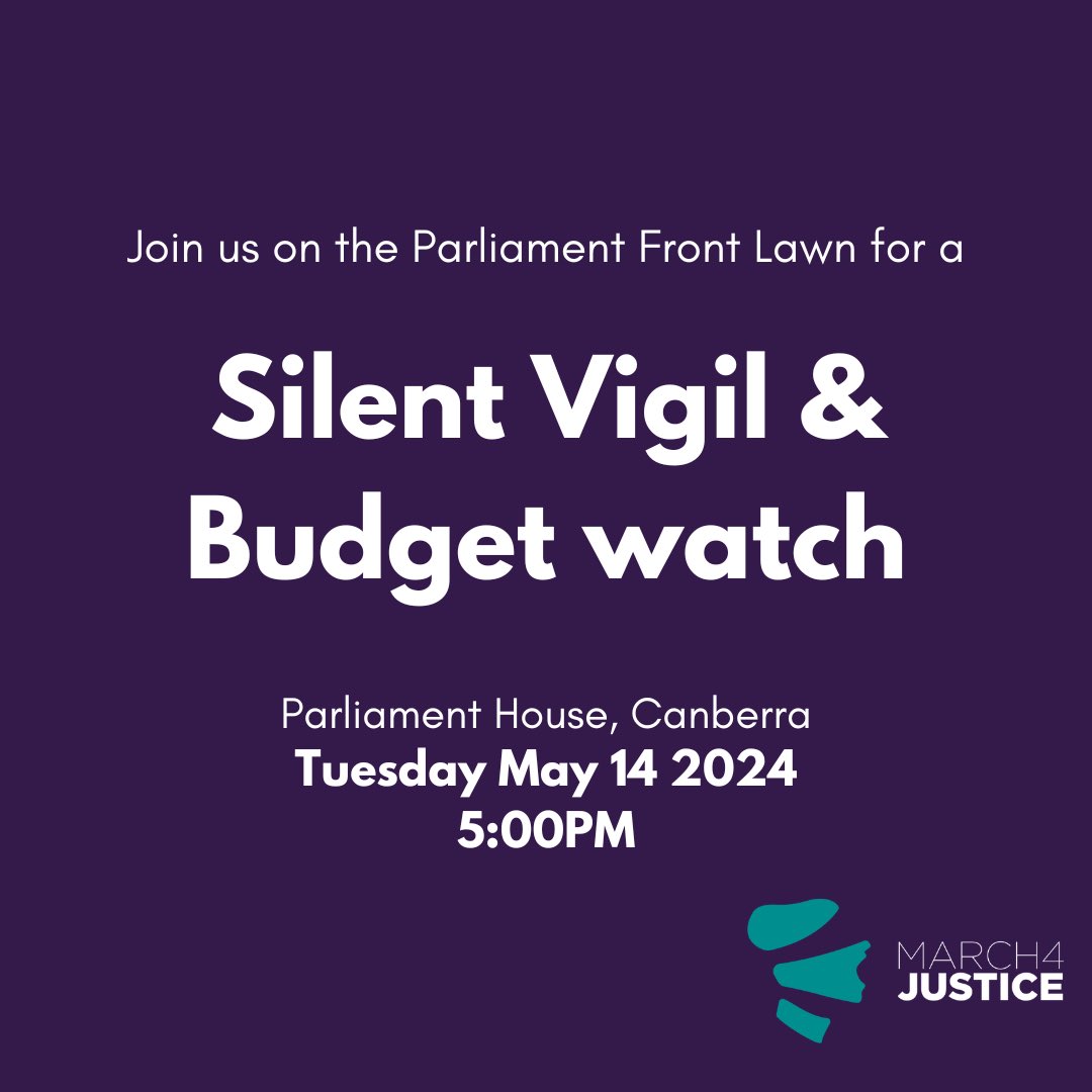 If you’re in Canberra on Budget Day join me as we honour those who have been murdered and keep an eye on what the Government will do to stem the tide of male violence #MakeItStop