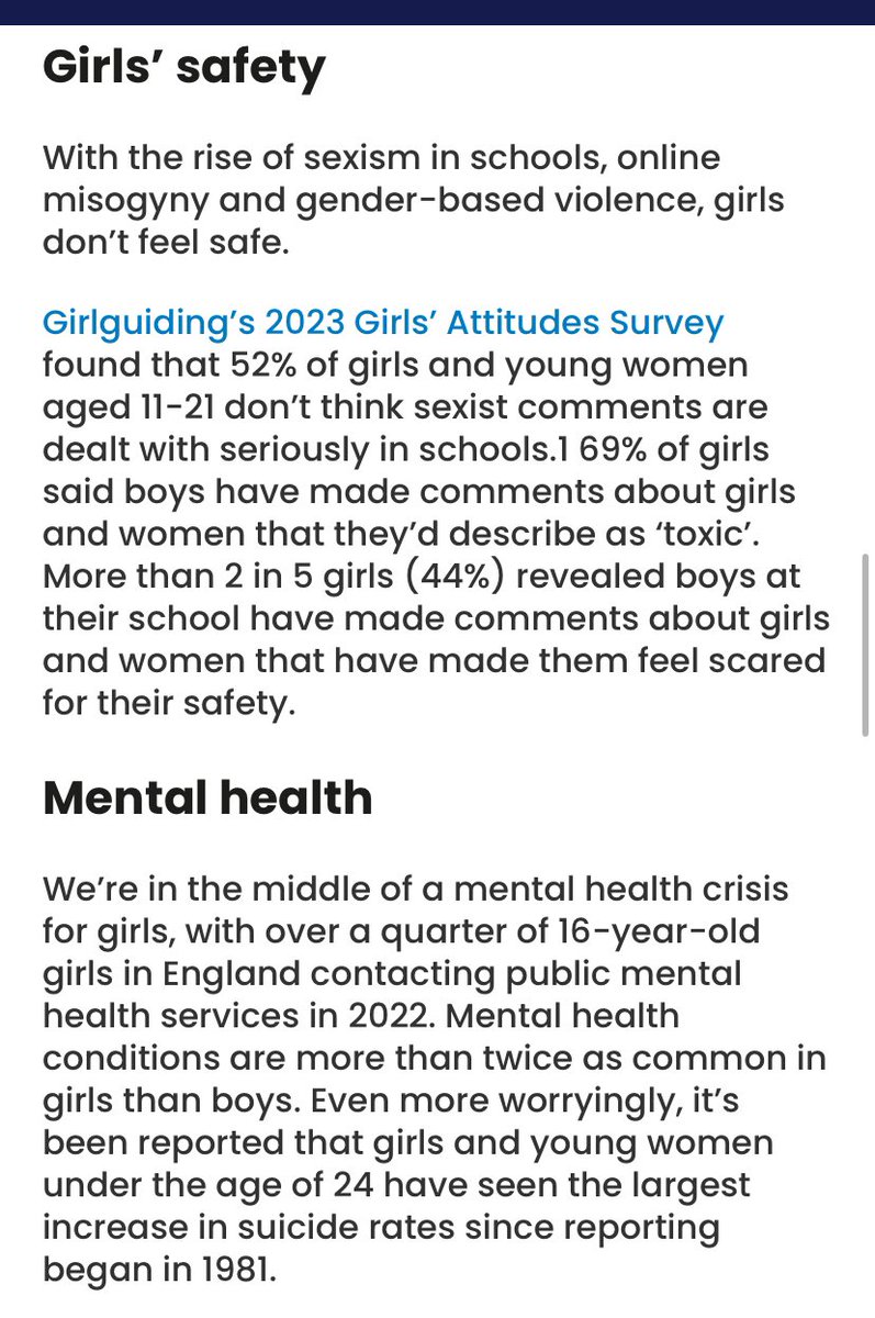 These findings from @girlguiding are shocking. 
 
Women and girls deserve better.
 
My vision of a #WellbeingEconomy would tackle these challenges by placing a lens of #health and happiness over all policy decisions.
 
#EpsomandEwell