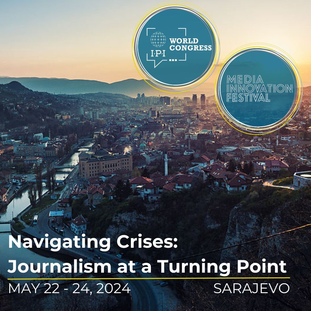 📅 22-24 May, Sarajevo. A free and critical press is vital to addressing the global challenges of our time. 

Join @globalfreemedia for #IPIWoCo 'Navigating Crises: Journalism at a Turning Point” where leading journalists will share their ideas 👉 buff.ly/3Qfu4rT