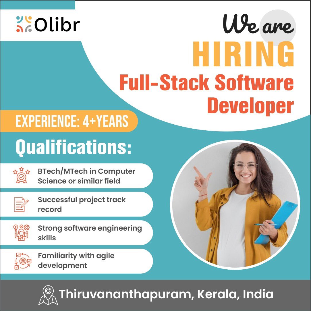 Ready to level up your career? 🚀 

Apply now: 

olibr.com/jobs/full-stac…

Don't miss out! 
Stay tuned with @Olibrcom for more exciting opportunities and #techinsights. 

#OlibrJobs #TechCareers #ApplyNow #hiringalert #itjobs #techjobs #itcareer