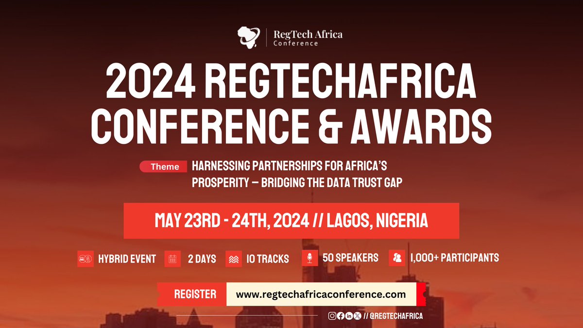 RegTech Africa’s May 2024 Conference to address Africa’s data trust issues @RegTech #techpressionnews #Eventos Casemiro Man U crystal palace #MetGala techpression.com/regtech-africa…