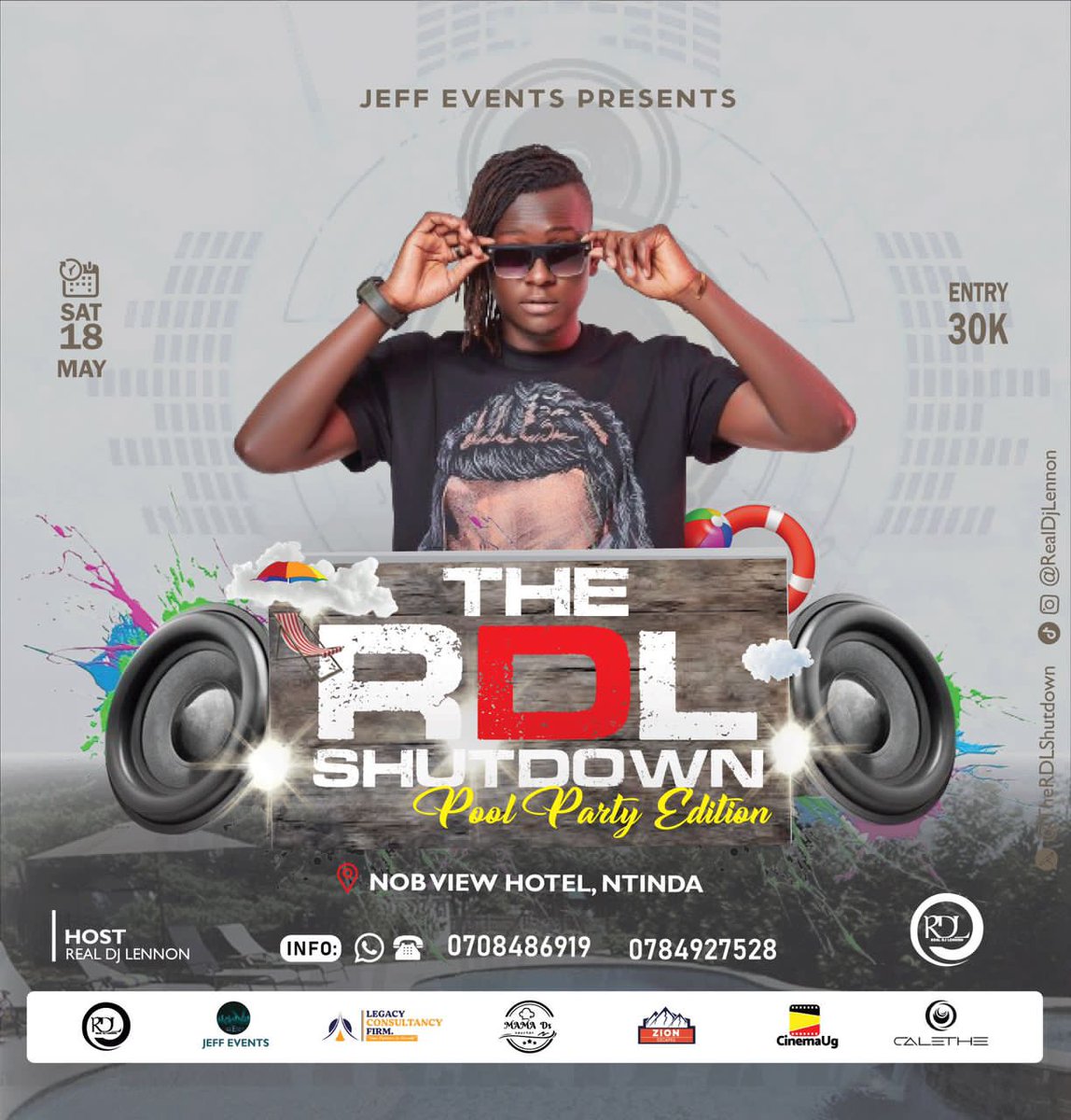 Abulungi bakuno don't miss #TheRDLShutdown happening on 18th May at Nob View Hotel. Tickets are 30K .