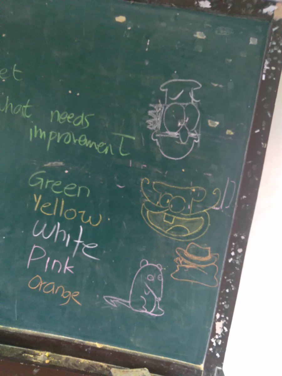 I drew some Pizza Tower stuff onthe chalkboard during lunch break earlier :P...
(Plus the '... needs improvement' and others are not my handwriting)
#chalkboard #drawing #pizzatower #pizzatowerart #peppino #peppinospaghetti #thenoise #vigilante #bricktherat #brick