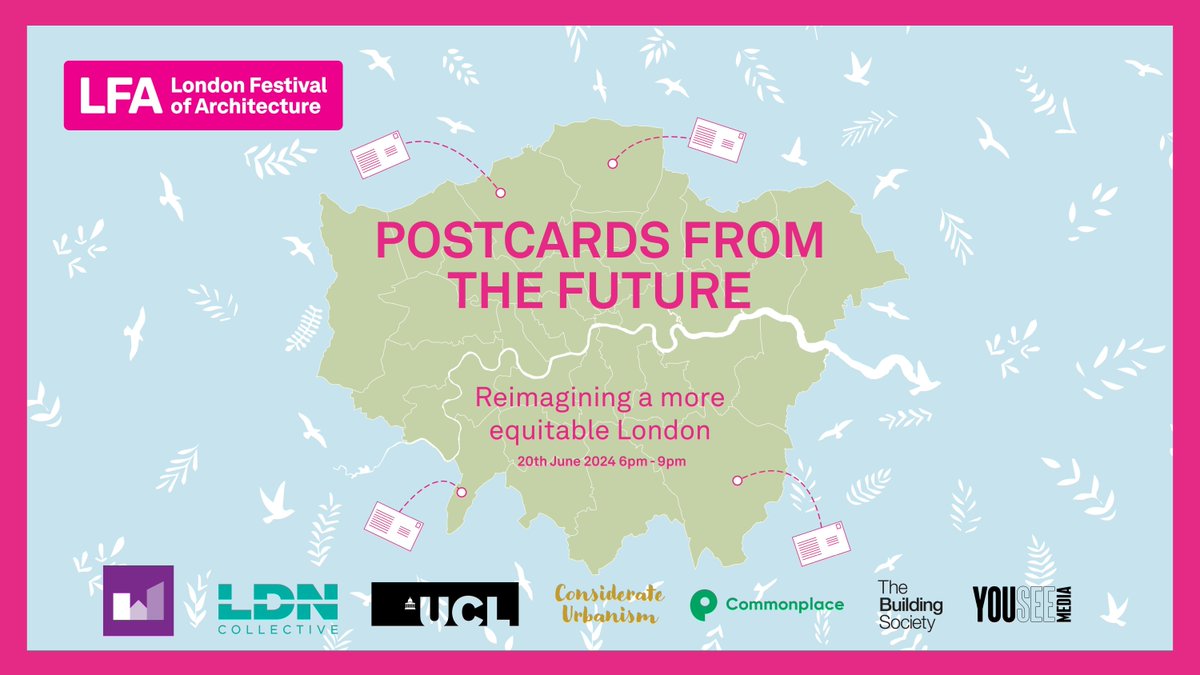 We are thrilled to announce our London Festival of Architecture event, coming up this June 2024!

Book your spot here while you can!
buff.ly/44wa09W

#PostcardsFromTheFuture #Reimagine #LFAat20 #LFA #LFA2024