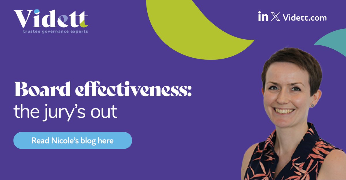 Associate director Nicole Johannesen, who leads our #BoardEffectiveness team, was recently called up for jury service. In her blog for #Vidett, she looks at the comparisons and the key takeaways for board effectiveness.

vidett.com/board-effectiv…

#Pensions #Trusteeship #Governance