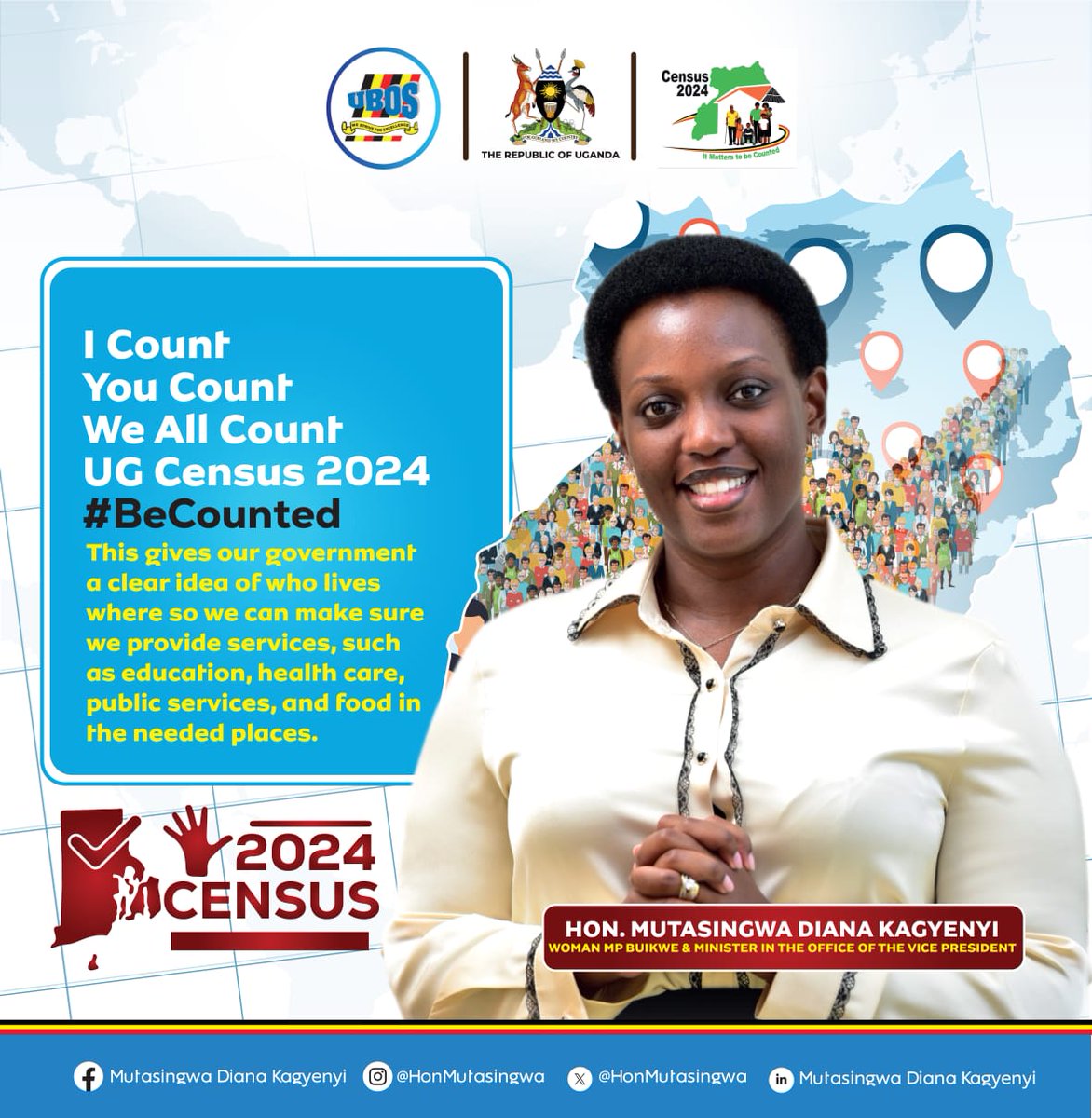 #BeCounted
#CensusUG2024 
#UgMoving4wd
@StatisticsUg 
@GovUganda 
@HonMutasingwa