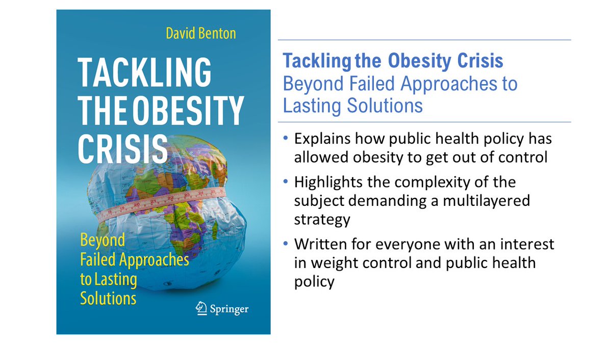 📚Excited to announce the release of ‘Tackling the Obesity Crisis: Beyond Failed Approaches to Lasting Solutions’ by David Benton. Discover common misunderstandings and explore innovative strategies for a healthier future! link.springer.com/book/10.1007/9… #obesity #dieting #weightcontrol