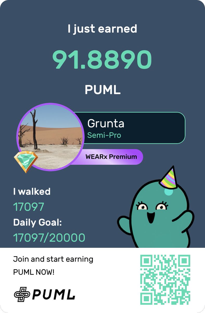 I just earned 91.8890 on @pumlhealthio - $PUMLx - Proof of Workout 💪  #Run #Walk #Workout #Earn #M2E