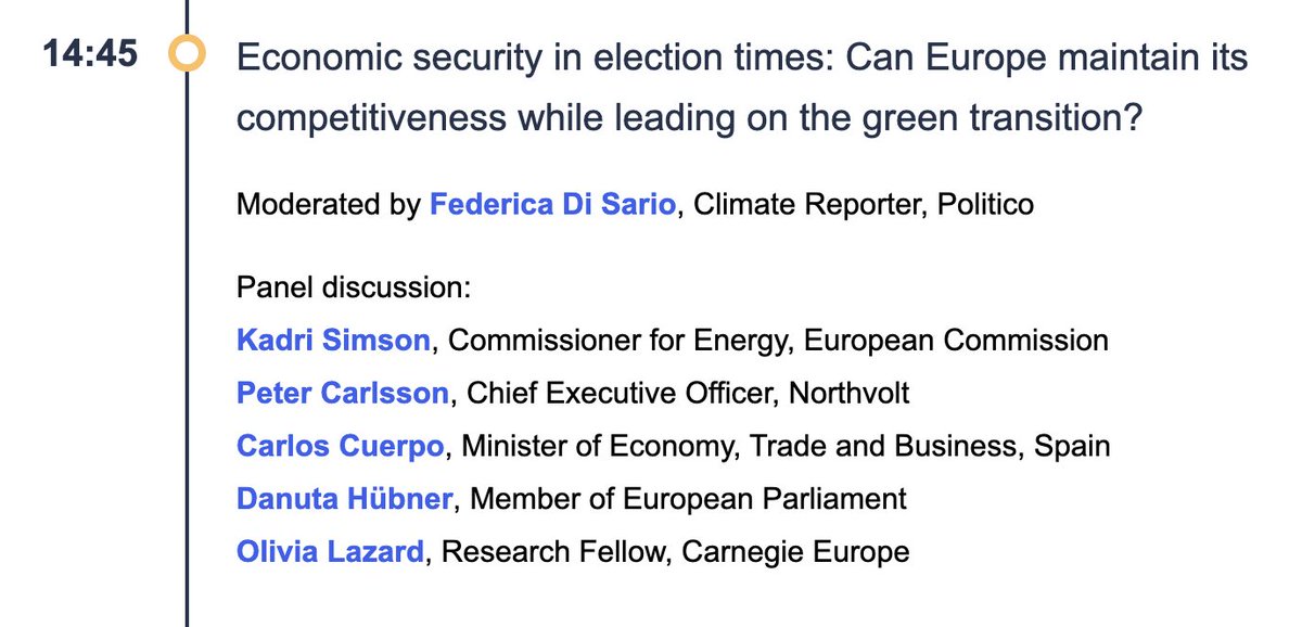 Only 7 days to go before the #EUBEF24. I’m excited to say I’ll be moderating one of the afternoon sessions on economic security, with stellar speakers trying to answer the following questions: Can the maintain its competitiveness while leading on the green transition?