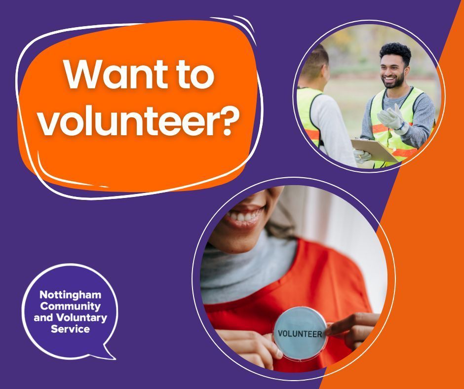 Have you thought about volunteering? Volunteering is great for your community and makes Nottingham a better place! We can help guide your search for a suitable volunteer role. Visit our website to search our extensive database and apply: buff.ly/3xAJwSP