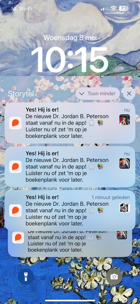 Hi ⁦@Storytel_nl⁩ jullie notificatiesysteem slaat een beetje op hol 😬