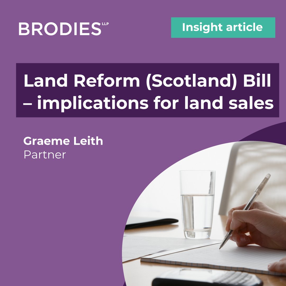 Under the Land Reform (Scotland) Bill, land sales could be significantly affected in two ways; the extension of the existing community right to buy and the lotting of large holdings.

Graeme Leith discusses the implications here: brodi.es/4ai9BJS

#LandReform #LandOwners